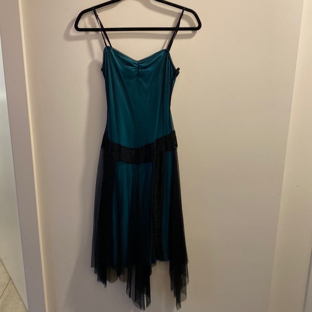 Green and black Napoli party dress